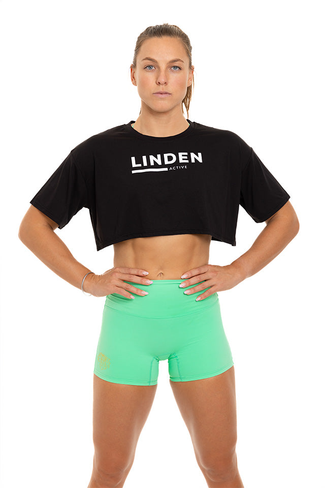 Sofia Crop Tee - Womans Workout Top | Linden Active NZ