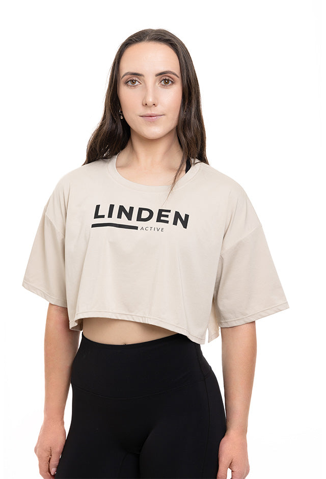 Sofia Crop Tee - Womans Workout Top | Linden Active NZ